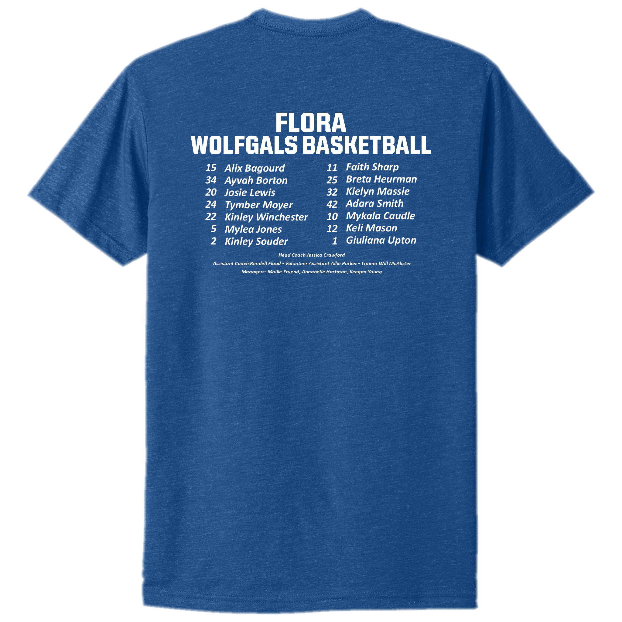 Flora Wolfgals Basketball Roster Tee – Treign Team Sales