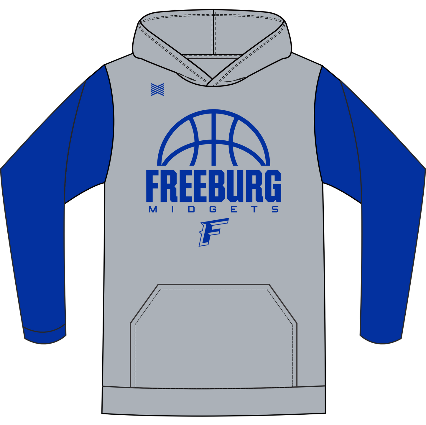 Freeburg Basketball Customized Sublimated Hoodie